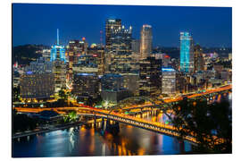 Cuadro de aluminio Pittsburgh skyline in the evening - Melanie Viola