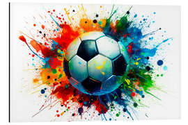 Magnettafel Fußball in Wasserfarben - nobelart