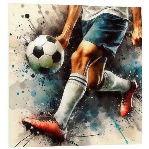 PVC-tavla Football player in colour splash