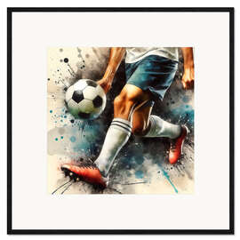 Impression artistique encadrée Football player in colour splash - nobelart
