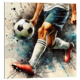 Gallery print Football player in colour splash