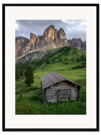 Framed art print Hut in the Dolomites