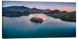 Canvas print Bled at sunset, Slovenia - Andreas Wonisch