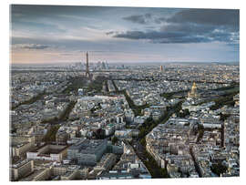 Tableau en verre acrylique Paris Panorama with Eiffel Tower and Sacre Coeur - Andreas Wonisch