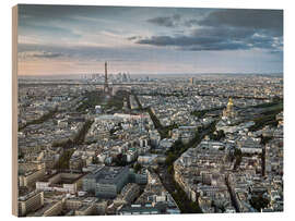 Trätavla Paris Panorama with Eiffel Tower and Sacre Coeur - Andreas Wonisch