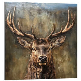 Print på aluminium Deer portrait - Thomas Klee