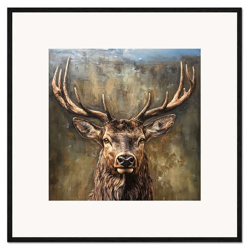 Impression artistique encadrée Deer portrait