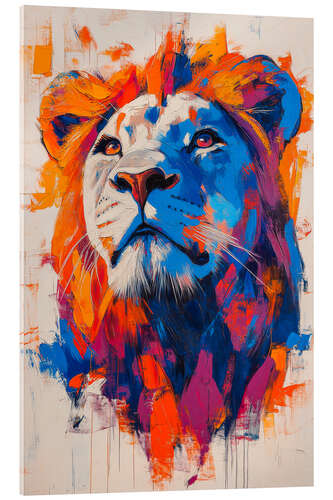 Acrylic print Lion portrait abstract II