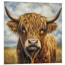 Hartschaumbild Portrait eines Hochlandrindes