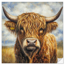 Vinilo para la pared Portrait Highland Cattle - Thomas Klee