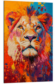 Tableau en aluminium Lion Portrait abstract I - Thomas Klee