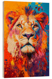 Trätavla Lion Portrait abstract I - Thomas Klee