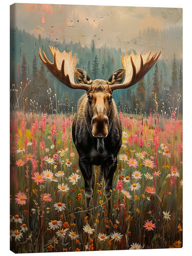 Canvas print Moose in Scandinavia