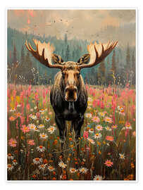 Wall print Woodland Moose - Arlington Prints