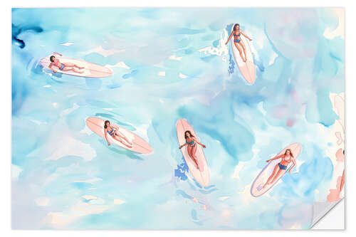 Adesivo murale Surfer Girls