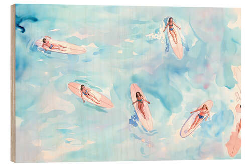 Holzbild Surfer Girls
