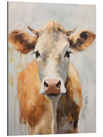 Stampa su alluminio Portrait of Jersey Cow