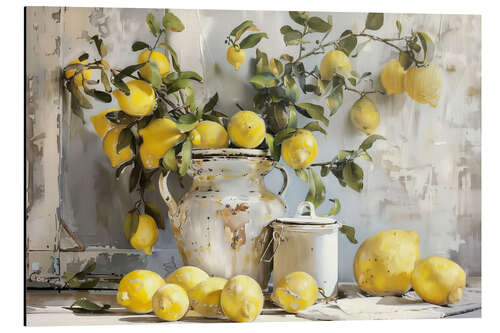 Aluminium print Still Life Lemons