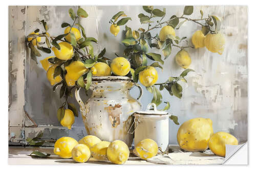 Selvklebende plakat Still Life Lemons