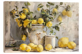 Stampa su legno Still Life Lemons