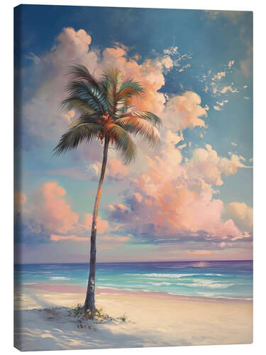 Leinwandbild Bunte Strandpalmen
