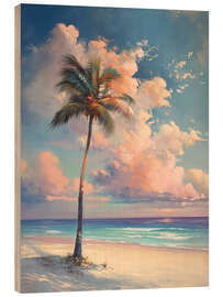 Holzbild Bunte Strandpalmen - Arlington Prints