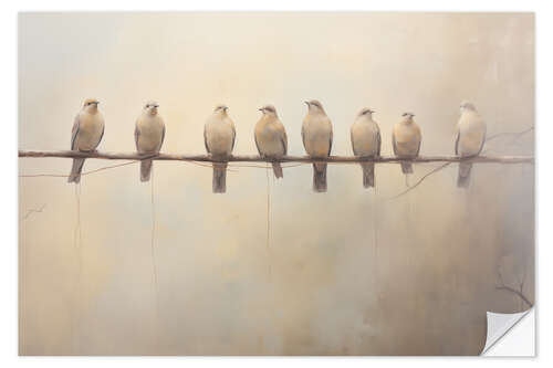 Sticker mural Neutral Doves