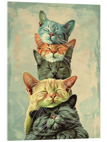 Tableau en verre acrylique Cat Stack