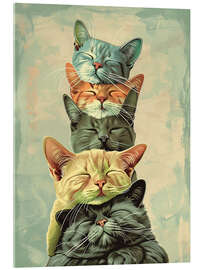 Tableau en verre acrylique Cat Stack - Arlington Prints