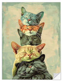 Sticker mural Cat Stack - Arlington Prints