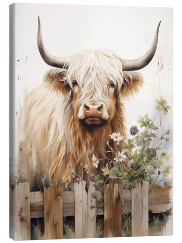 Canvastavla Country Highland Cow