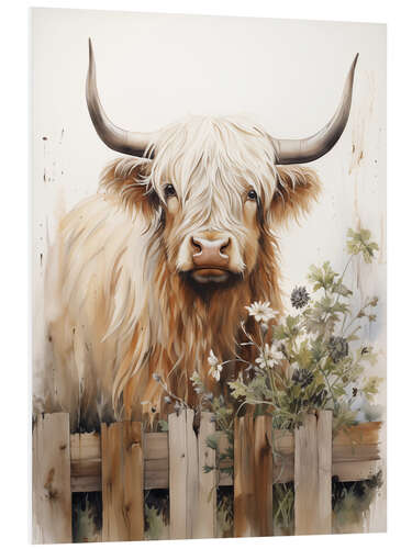 Foam board print Country Highland Cow