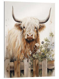 Tableau en plexi-alu Country Highland Cow