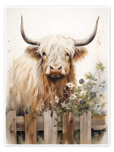 Póster Country Highland Cow