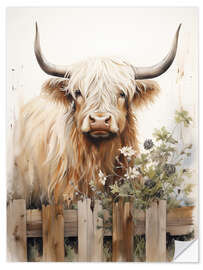 Sticker mural Country Highland Cow
