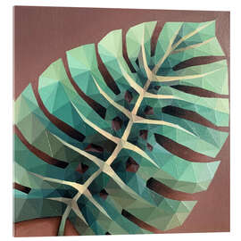 Tableau en verre acrylique Monstera leaf