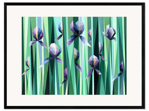 Impresión de arte enmarcada Dance of Irises