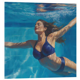 Acrylglasbild Unterwasserschwimmerin - Felipe Hora