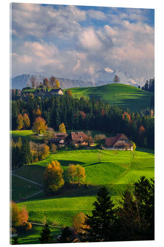 Akrylbillede Autumn in the Bernese Oberland, Switzerland