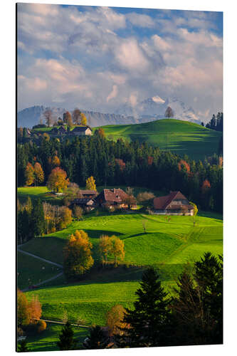 Stampa su alluminio Autumn in the Bernese Oberland, Switzerland