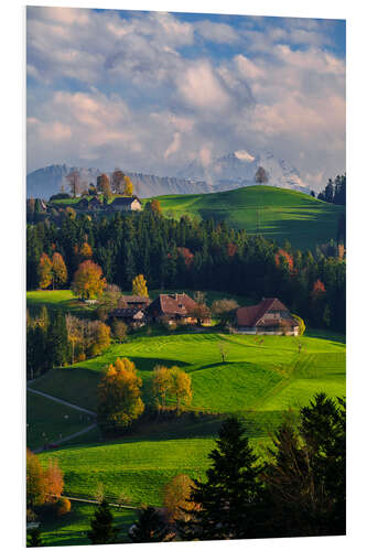 Hartschaumbild Herbst im Berner Oberland, Schweiz