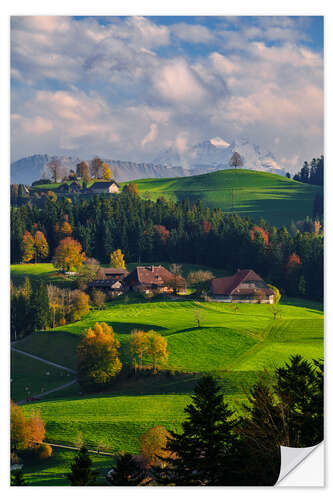 Sticker mural Autumn in the Bernese Oberland, Switzerland