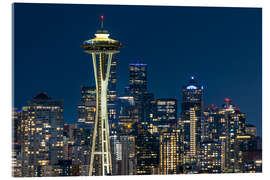 Acrylglasbild Seattle Skyline am Abend - Melanie Viola