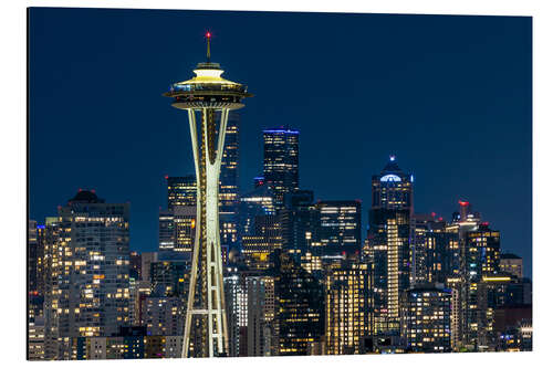 Cuadro de aluminio Seattle skyline in the evening