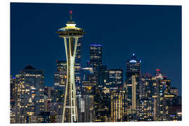 Hartschaumbild Seattle Skyline am Abend