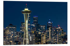 Magnettafel Seattle Skyline am Abend