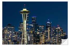 Wandsticker Seattle Skyline am Abend