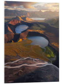 Acrylic print Aerial view over the Highlands of Iceland - Jos Pannekoek