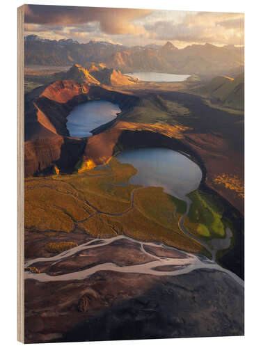 Obraz na drewnie Aerial view over the Highlands of Iceland