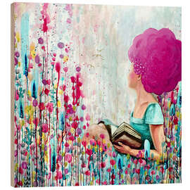 Tableau en bois Lecture du jour - Sylvie Demers